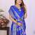 Blue dola silk bandhej print zari weaving saree with matching blouse piece