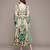 Green printed crepe dress