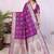 Purple dola silk bandhej print zari weaving saree with matching blouse piece