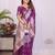 Purple dola silk bandhej print zari weaving saree with matching blouse piece
