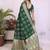Green dola silk bandhej print zari weaving saree with matching blouse piece