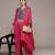 Red embroidered modal kurta set
