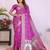 Pink dola silk bandhej print zari weaving saree with matching blouse piece