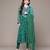 Emerald green printed chiffon kurta set