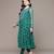 Emerald green printed chiffon kurta set