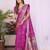 Pink dola silk bandhej print zari weaving saree with matching blouse piece