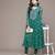 Emerald green printed chiffon kurta set