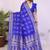 Blue dola silk bandhej print zari weaving saree with matching blouse piece