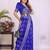 Blue dola silk bandhej print zari weaving saree with matching blouse piece
