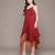Red chinon indo western dress