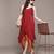 Red chinon indo western dress