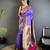 Women lavender ikkat floral motifs lichi silk saree