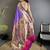 Women lavender ikkat floral motifs lichi silk saree