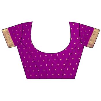 Women lavender ikkat floral motifs lichi silk saree 5