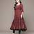 Maroon printed lycra anarkali set