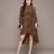 Brown printed crepe dress