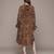 Brown printed crepe dress