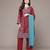 Red embroidered chanderi kurta set