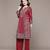 Red embroidered chanderi kurta set