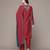 Red embroidered chanderi kurta set