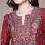 Red embroidered chanderi kurta set