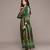 Green printed viscose gown