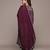 Wine printed viscose kurta set