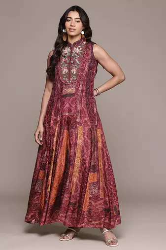 Wine printed crepe jumpsuit