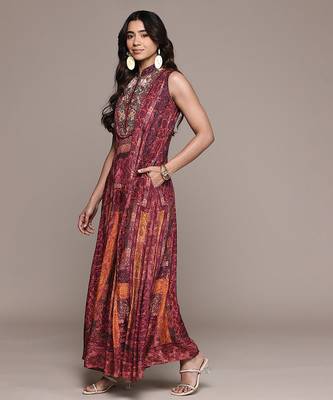 Wine printed crepe jumpsuit 2