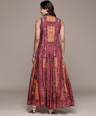 Wine printed crepe jumpsuit 3