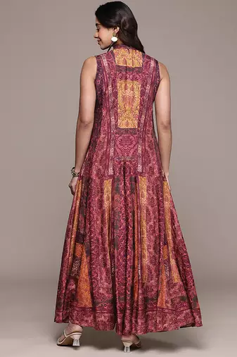 Wine printed crepe jumpsuit