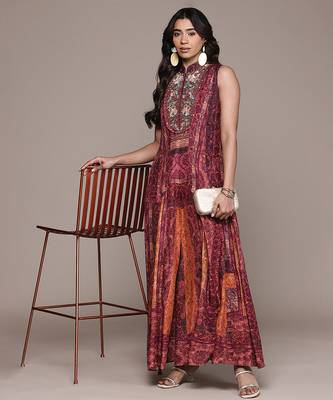Wine printed crepe jumpsuit 4