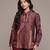 Wine printed chanderi shirt