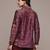 Wine printed chanderi shirt