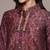 Wine printed chanderi shirt