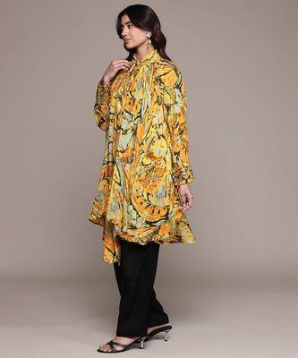 Orange printed lurex kaftan 2