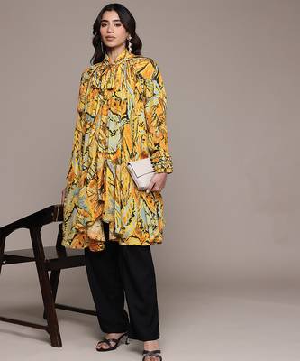 Orange printed lurex kaftan 4