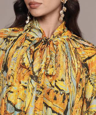 Orange printed lurex kaftan 5
