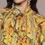 Orange printed lurex kaftan