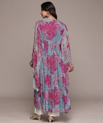 Purple printed chinon kaftan 3