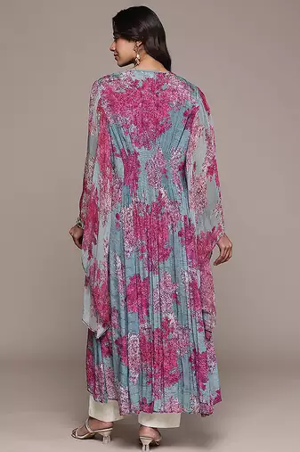 Purple printed chinon kaftan