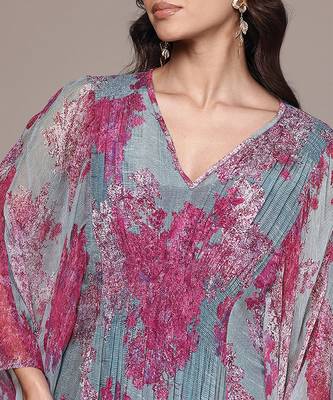 Purple printed chinon kaftan 5