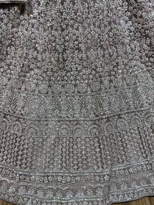Soft Premium Net Wedding Wear Lehenga In Dusty Pink With Luckhnowi Work & Stone Work 4