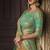 Pure Satin Silk Wedding Wear Lehenga In Green Color With Embroidery Work & Stone work