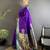 Women purple peacock&floral motifs lichi silk saree