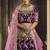 Pure Micro Velvet Wedding Lehenga In Purple With Embroidery Work & Stone work