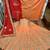 Pure Satin Silk Mehendi Sangeet Lehenga Orange Color With Embroidery Work & Stone Work