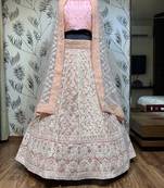 Soft Premium Net Wedding Lehenga In Pink With Embroidery & Crystal Stone Work