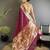 Women maroon floral & meena weaving lichi silk saree