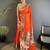 Women orange floral & meena weaving lichi silk saree